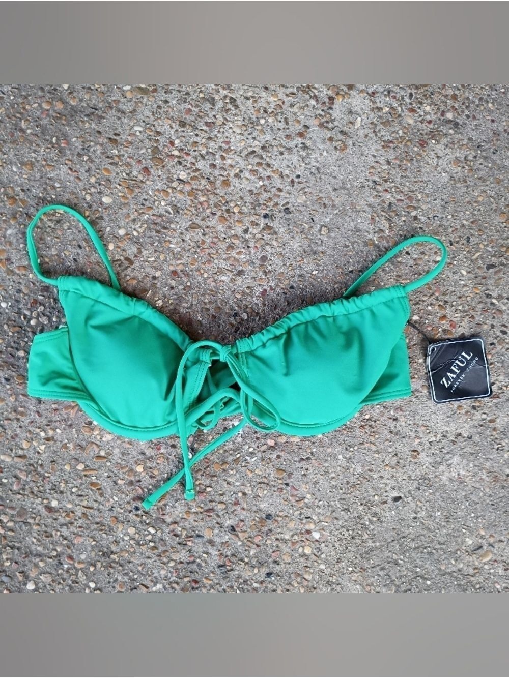 NWT Zaful Green Adjustable Swimming Top Size